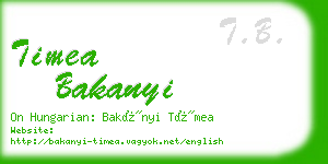 timea bakanyi business card